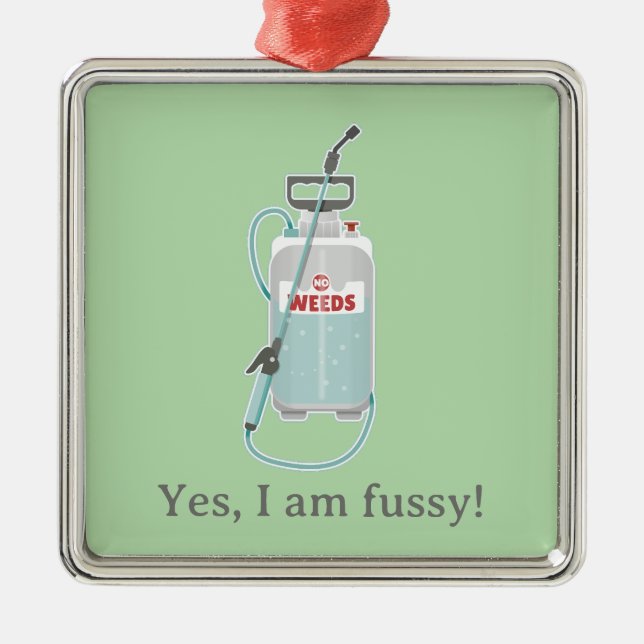 weed spray garden maintenance metal ornament (Front)