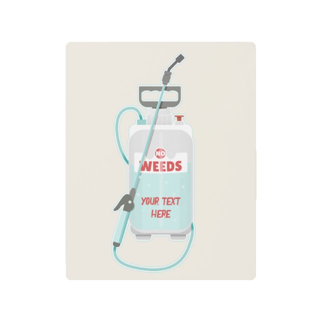 Weed spray garden maintenance metal print (Front)