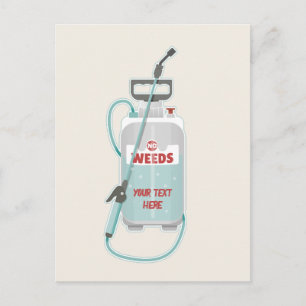Weed spray garden maintenance postcard