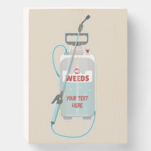Weed spray garden maintenance wooden box sign