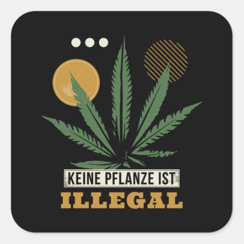 weed square sticker