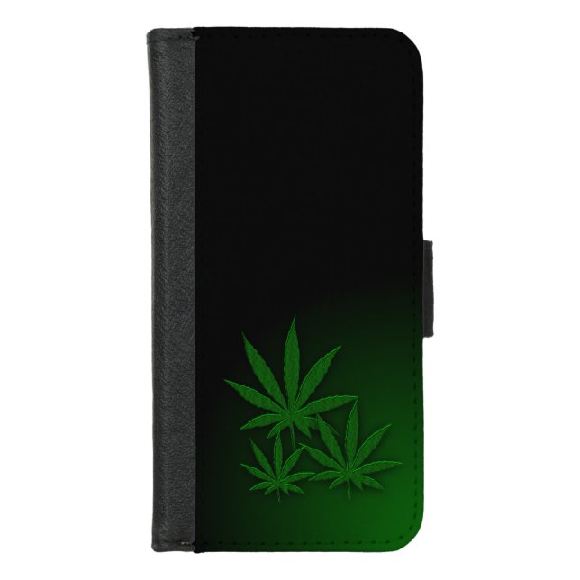 Weed Triple Leaf iPhone Wallet Case (Front)