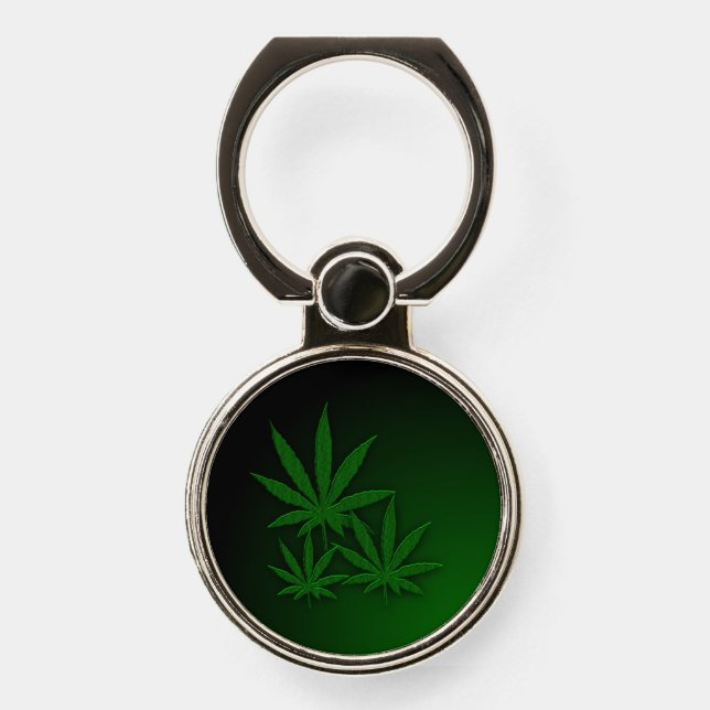 Weed Triple Leaf Phone Ring Stand (Front)