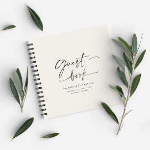 Weeding guest book natural cream minimal modern
