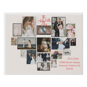 Weeding Heart Shape photo collage Canvas Print 