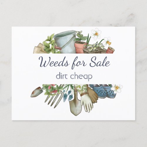 Weeds for Sale Dirt Cheap Fun Gardening  Postcard