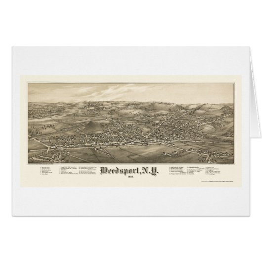 Weedsport, NY Panoramic Map - 1885 Cards (Front Horizontal)