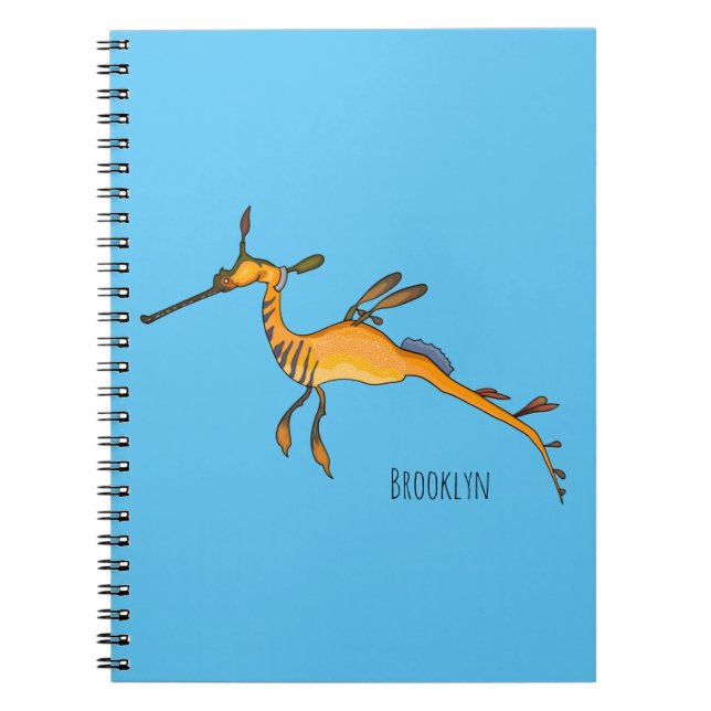 Weedy seadragon cartoon illustration  notebook (Front)