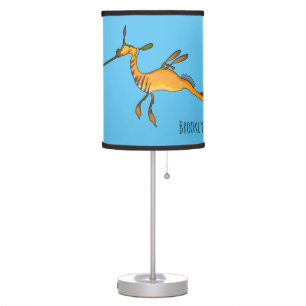 Weedy seadragon cartoon illustration  table lamp
