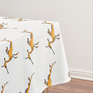 Weedy seadragon cartoon illustration tablecloth