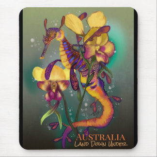 Weedy Seadragon with Orchids Mouse Pad