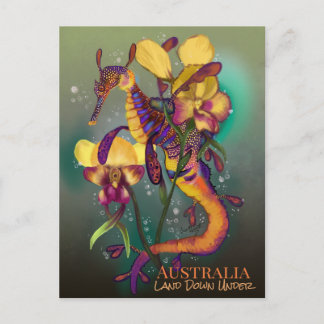 Weedy Seadragon with Orchids Postcard