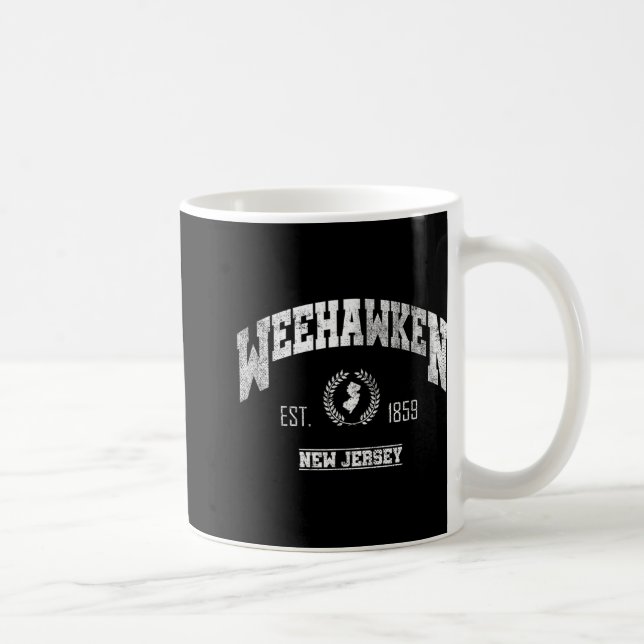 Weehawken Nj New Jersey Vintage Throwback  Coffee Mug (Right)