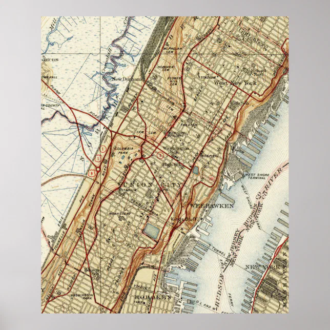 Weehawken Union City West New York Map 1935 Poster Zazzle Weehawken Union City West New York Map 1935 Poster 6p9 8byvr 644.webp