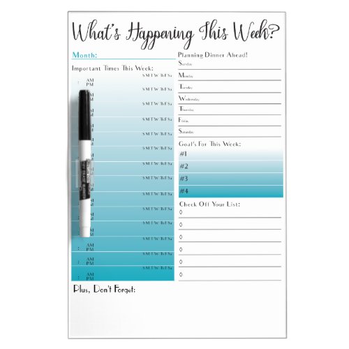 Week Ahead Dry Erase Board Organizer