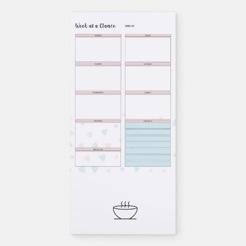 Week at glance boho weekly organizer  magnetic notepad