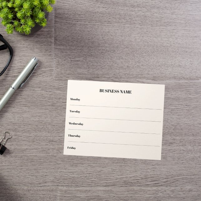 Week calendar beige business name notepad (Creator Uploaded)