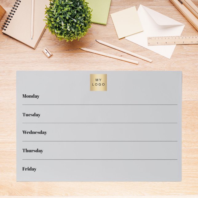 Week calendar business logo gray desk notepad paper pad (Creator Uploaded)
