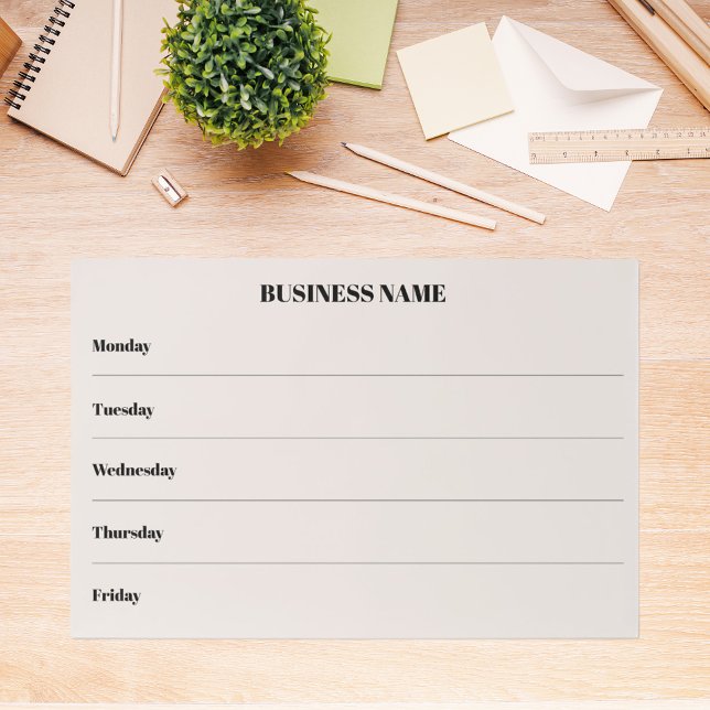Week calendar business name beige desk notepad paper pad (Creator Uploaded)