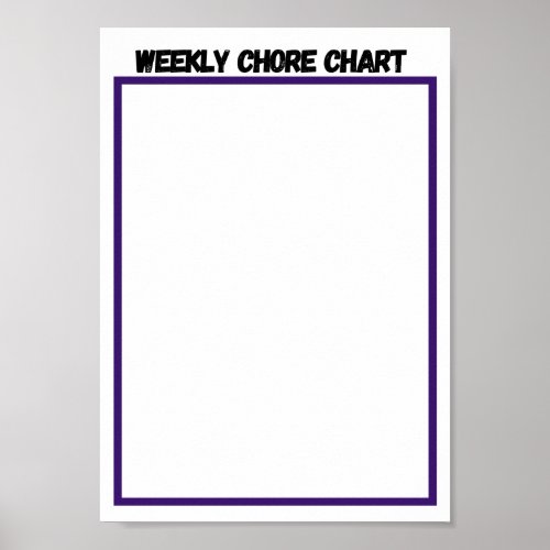 Week Chore Chart Print Value Poster Paper Matte