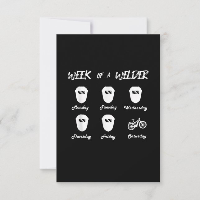 Week of a Bicycle Welder Cycling Locksmith Welding Thank You Card (Front)