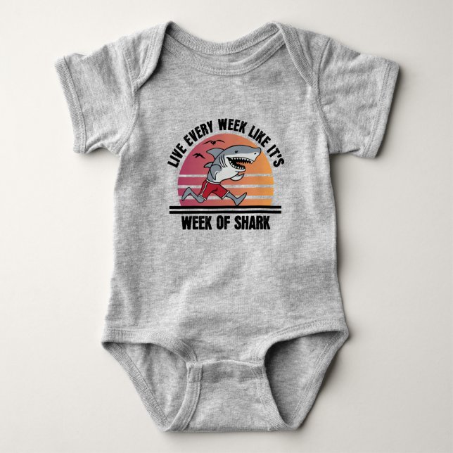 Week Of Shark Baby Bodysuit (Front)