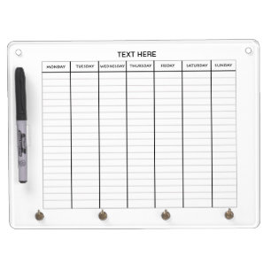 WEEK SCHEDULE CALENDAR DRY ERASE BOARD