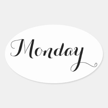 Weekday Stickers: Monday Oval Sticker by XSarenkaX at Zazzle