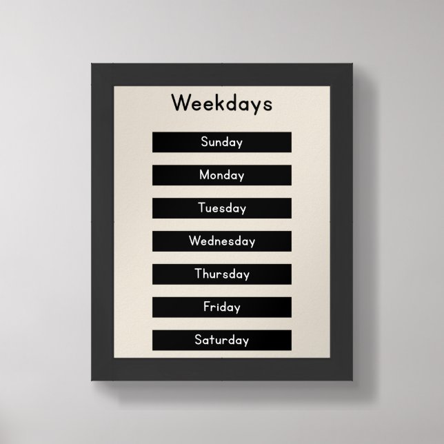 Weekdays Framed Art (Framed Front)