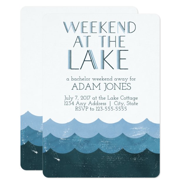 Weekend At The Lake Bachelor Party Invitation