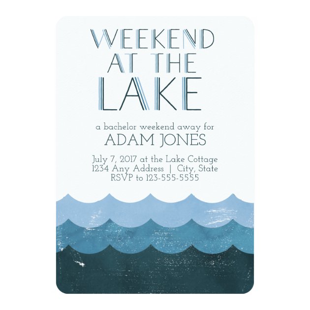 Weekend At The Lake Bachelor Party Invitation