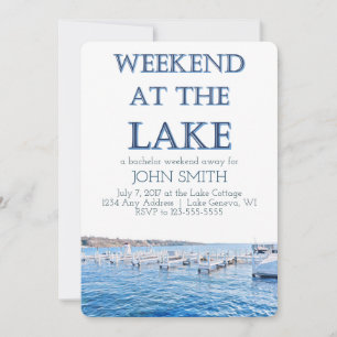 Weekend at the Lake Bachelor Party Invitation
