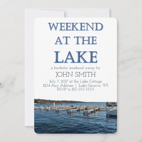 Weekend at the Lake Bachelor Party Invitation