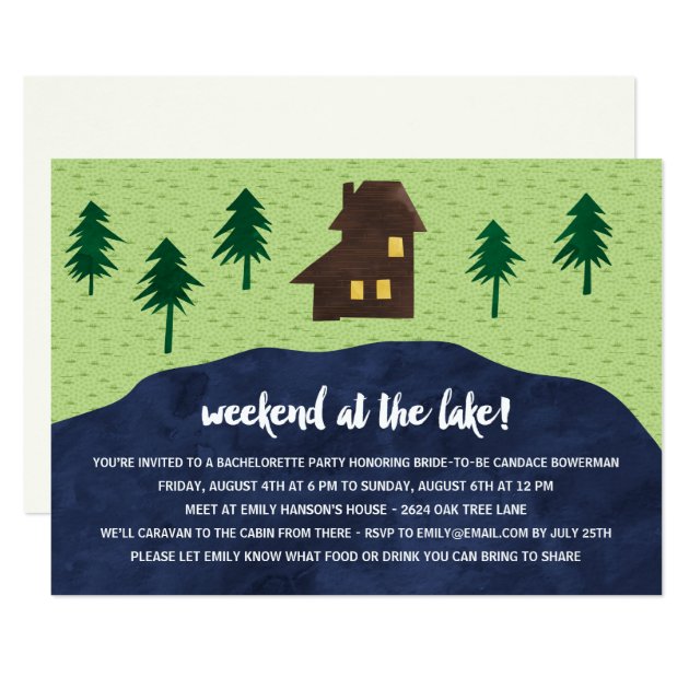 Weekend At The Lake | Rustic Bachelorette Party Invitation