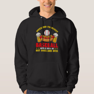 Weekend Baseball Hot Dogs And Beer Hot Dog Hoodie