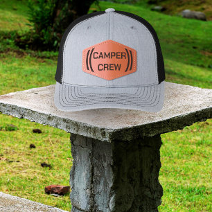Weekend Camper RV Life Campfire Club Adventure Leather Patch Hat