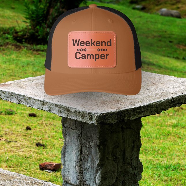 Weekend Camper RV Life Campfire Club Adventure Leather Patch Hat (Creator Uploaded)