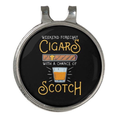 Weekend Cigars With A Chance Of Scotch Golf Hat Clip