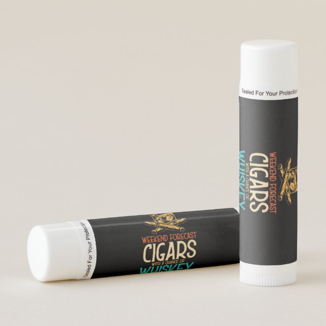 Weekend Cigars With A Chance Of Whiskey Lip Balm (Front)