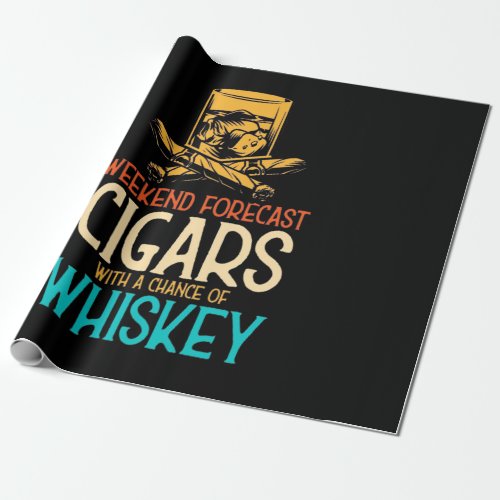 Weekend Cigars With A Chance Of Whiskey Wrapping Paper