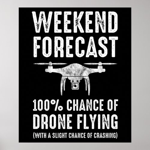 Weekend Forecast _ 100 Chance of Drone Flying Poster