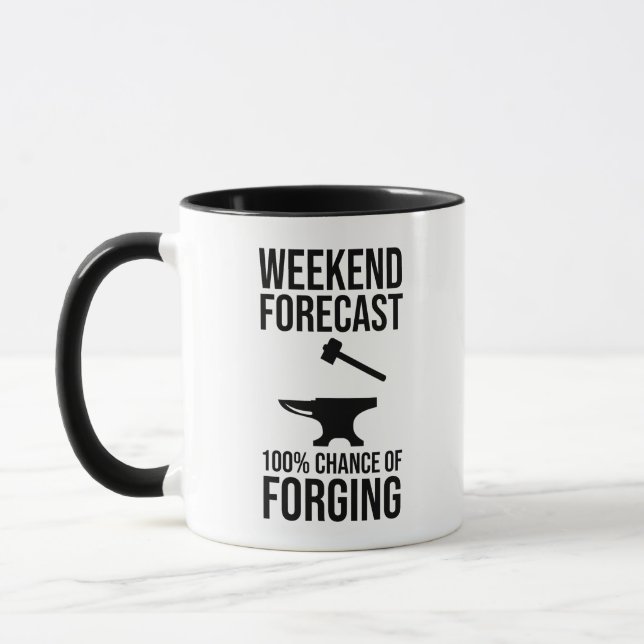 Weekend Forecast 100% Chance of Forging Mug (Left)