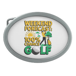 Weekend Forecast 100% Chance of Golf Belt Buckle