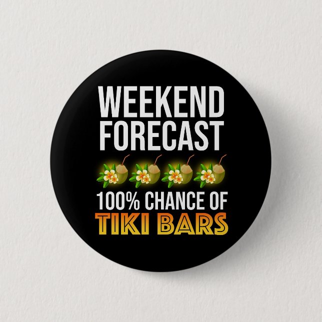 Weekend Forecast - 100% Chance of Tiki Bars Button (Front)