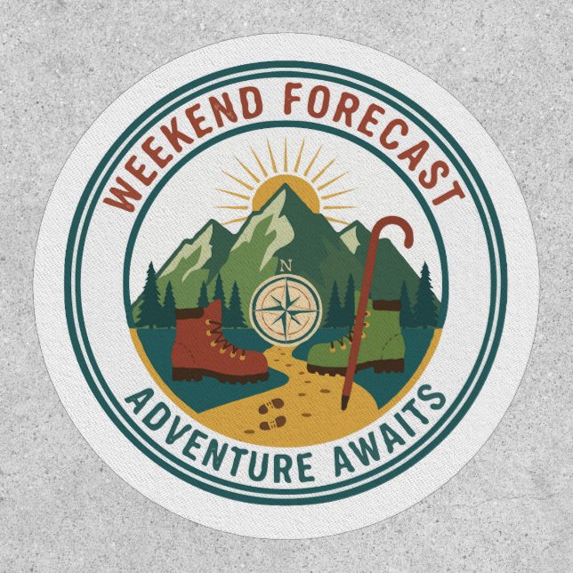 Weekend Forecast Adventure Awaits Hiking Mountain  Patch (Front)