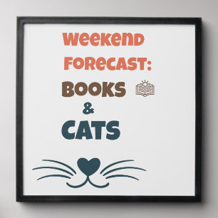 Weekend Forecast Books & Cats Peel And Stick Photo Tile