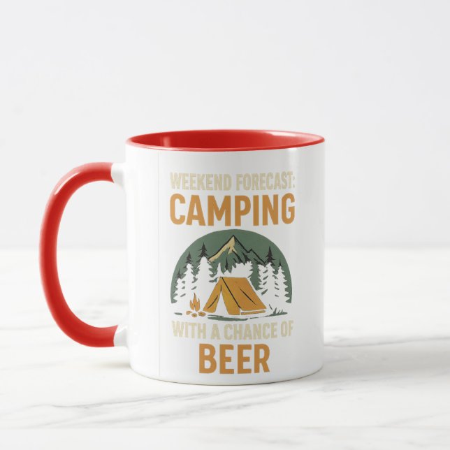 Weekend forecast camping with a chance of bear mug (Left)