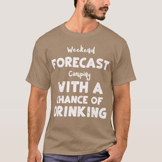 Weekend Forecast Camping With A retro T-Shirt (Front)