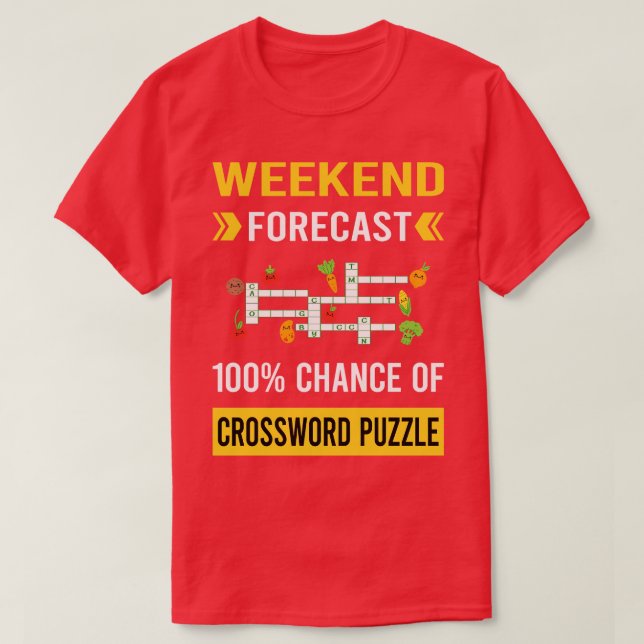 Weekend Forecast Crossword Puzzles T-Shirt (Design Front)