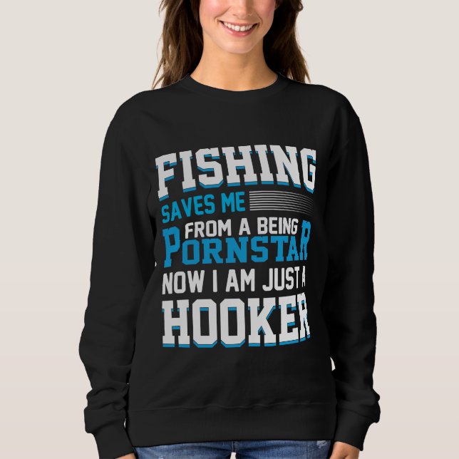 Weekend Forecast Fishing & Drinking Humor Design Sweatshirt (Front)
